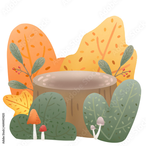 a stump in a bush