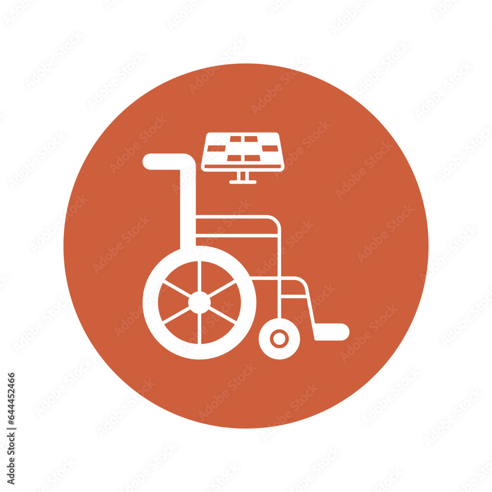 Wheelchair with solar Vector Icon which can easily modify or edit

