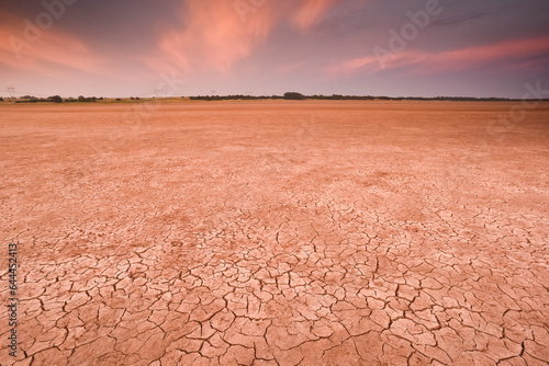 Desert soil in a dry lagoon, La Pampa province, Patagonia, Argentina.
