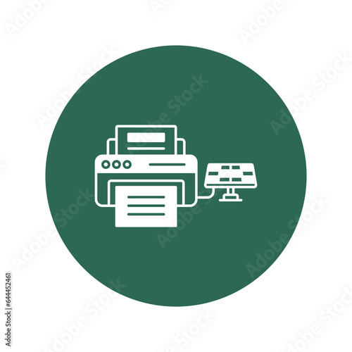 Printer with solar Vector Icon which can easily modify or edit