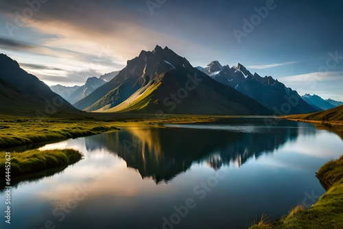 lake in the mountains generated by AI tool © Sundas