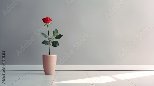 vase with flowers on table