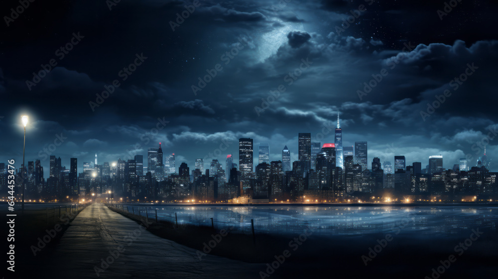 Urban night panorama
