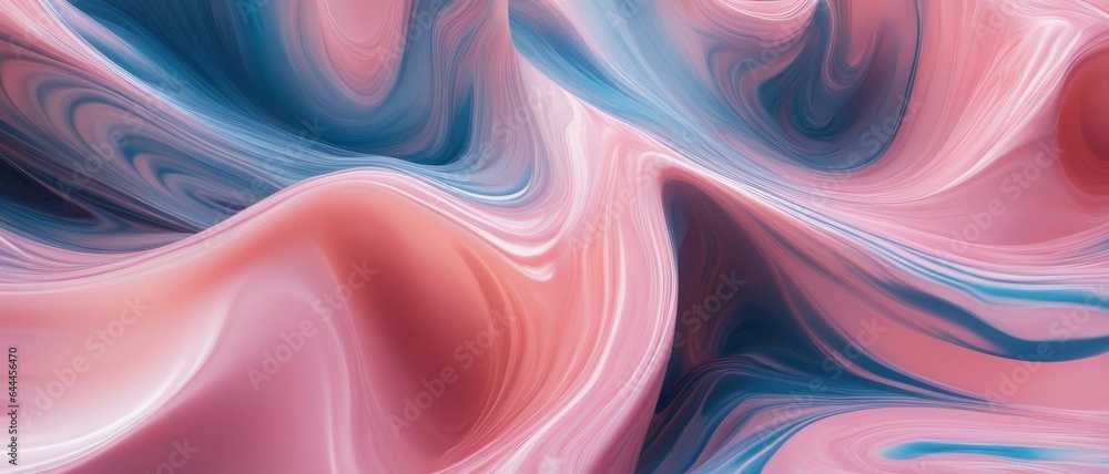 Pink and blue abstract volumetric liquid paint, spilled in waves in space, wallpaper Pink and blue abstract volumetric liquid paint, spilled in waves in space, wallpaper