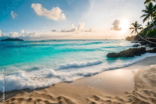 beach with palm trees