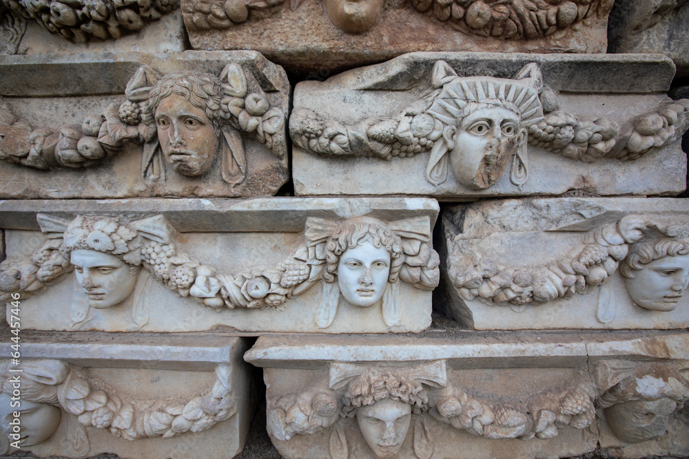 Aydın, TURKEY, May 1, 2023: Afrodisias Ancient city. (Aphrodisias). The common name of many ancient cities dedicated to the goddess Aphrodite. The most famous of cities called Aphrodisias. Karacasu. 