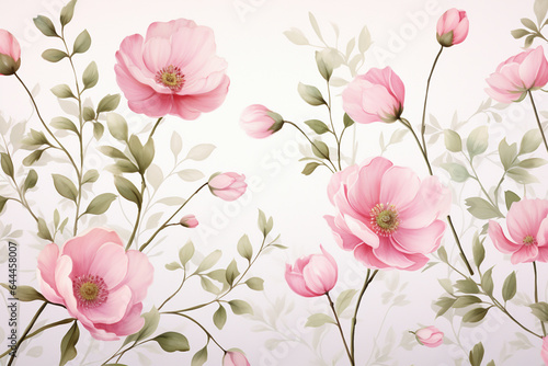 Seamless floral pattern with magnolia flowers. Vector illustration.