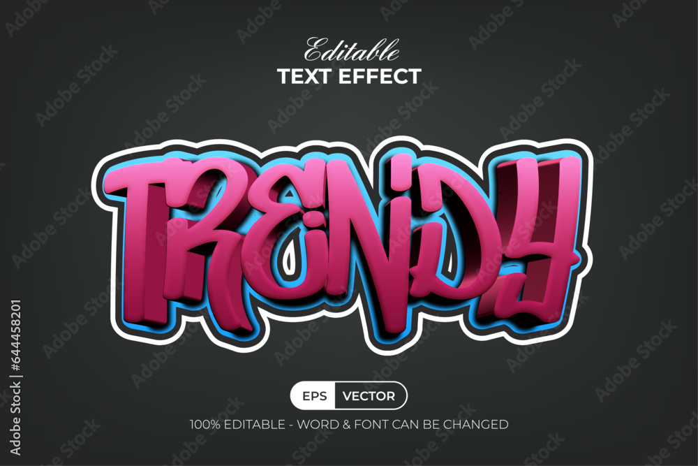 Trendy Text Effect Pink Style. Editable Text Effect.