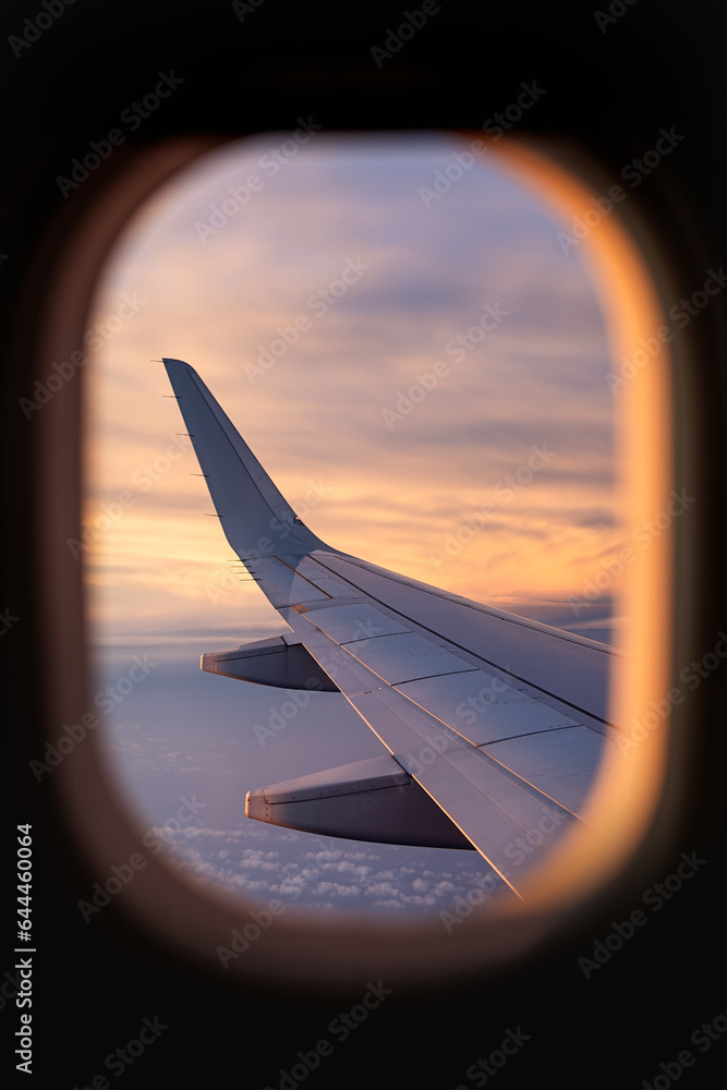 Breathtaking view through airplane window Breathtaking view through airplane window