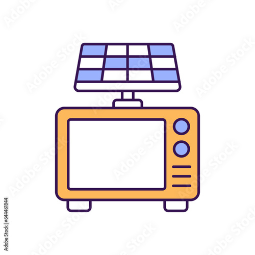 Electric oven via solar Vector Icon which can easily modify or edit

