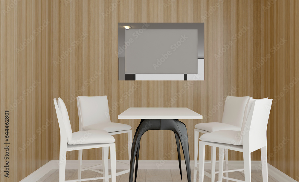 Modern meeting room. 3D rendering.. Blank paintings. Mockup. Modern meeting room. 3D rendering.. Blank paintings. Mockup.