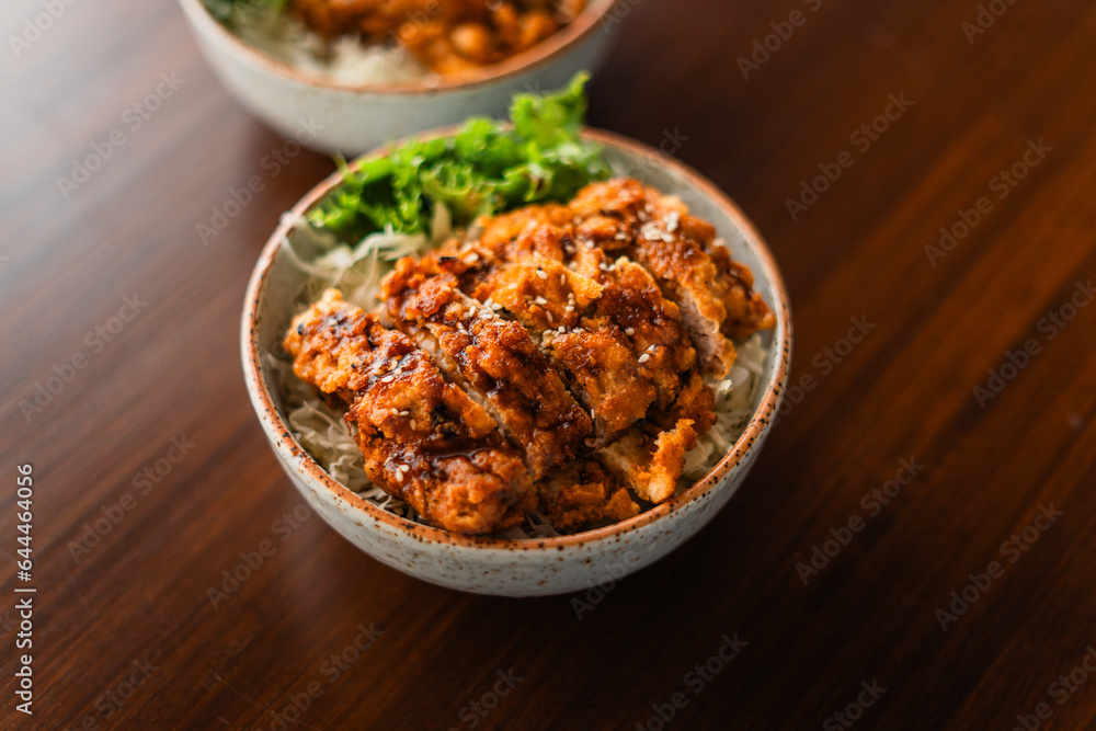 Salad Bowl Fried Chicken with Sauce Salad Bowl Fried Chicken with Sauce