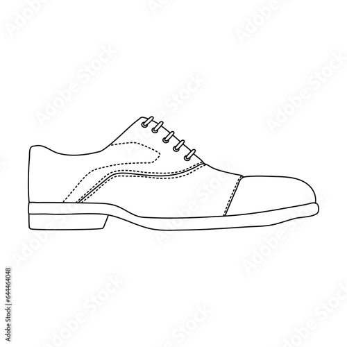 Vector hand drawing illustration with men brogue fashion shoes isolated on white background