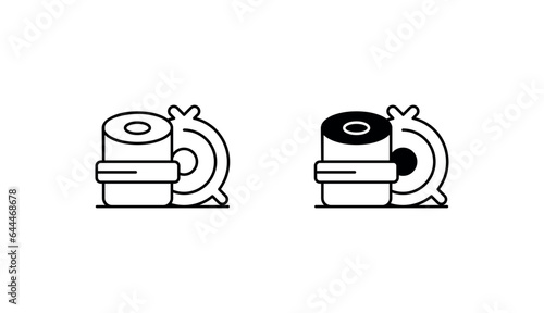 Hay Bale icon design with white background stock illustration