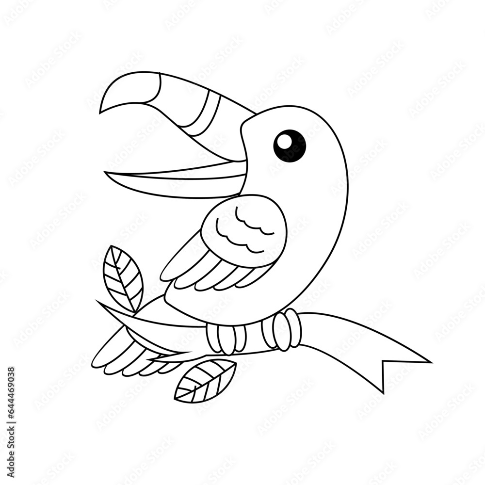 toucan bird drawing line cute black white illustration toucan bird drawing line cute black white illustration
