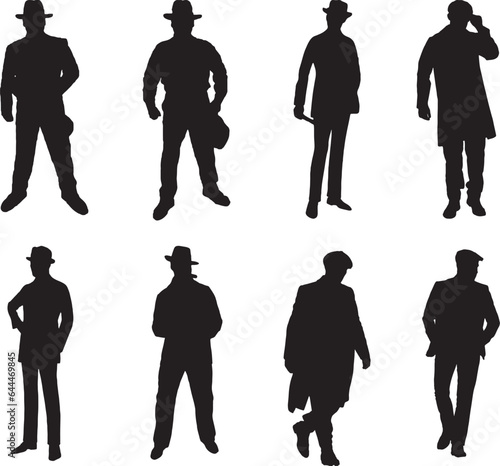 1920s Men Silhouette Vector Pack