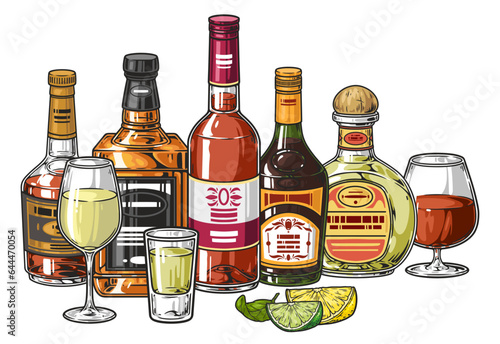 Alcohol from colorful label bar
