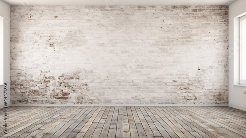 A White Loft-Style Room with a Wooden Floor  Mockup Template