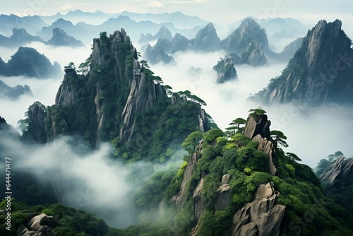 sunrise, mountain, nature, dawn, cloud, beautiful, sun, red, light, landscape, sky, fog, china