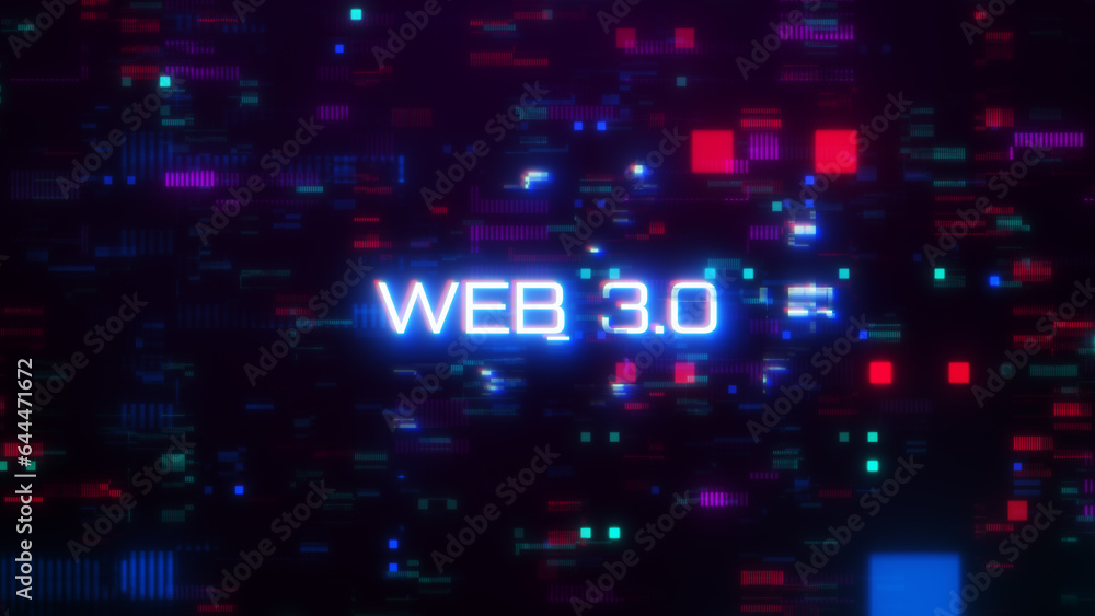 Web 3.0 word with digital glitch Web 3.0 word with digital glitch