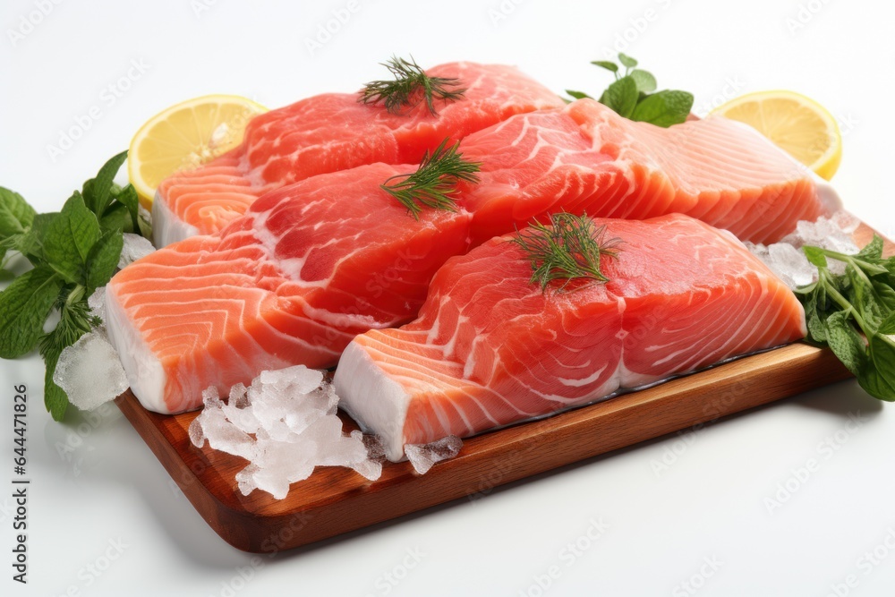 fresh salmon fillet with lemon