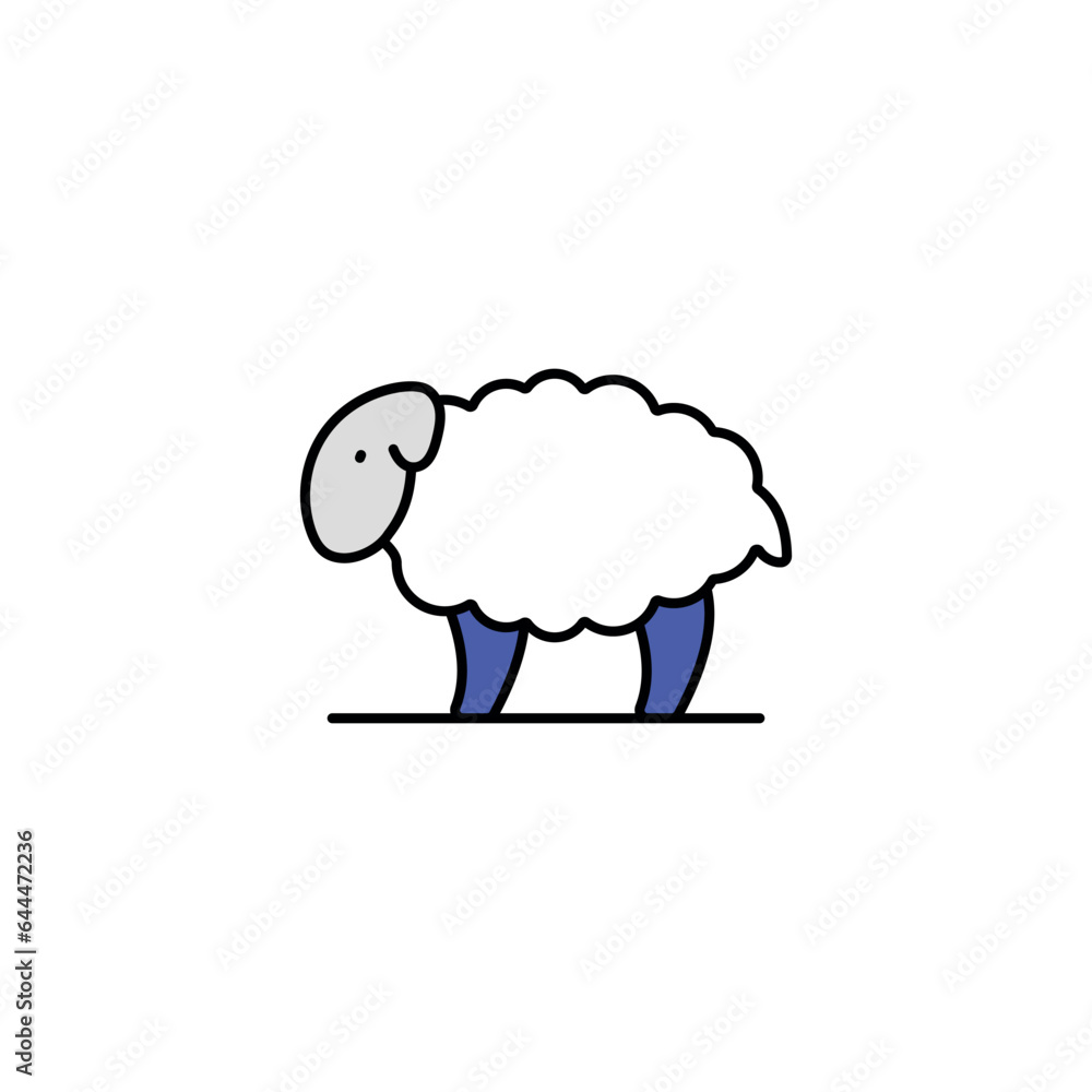 Obraz premium Sheep icon design with white background stock illustration