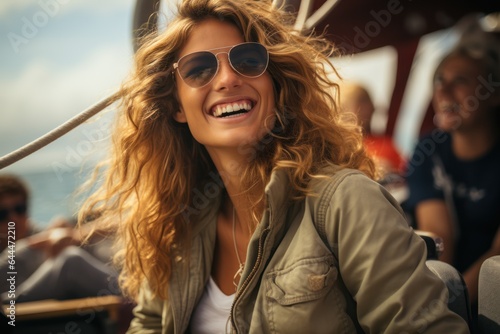 girl enjoying a summer day on a sailboat © nataliya_ua
