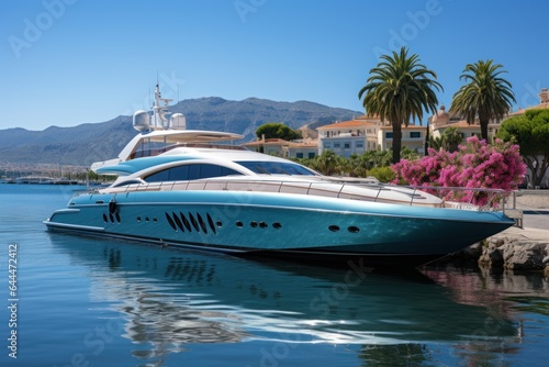 luxury yacht near the shore