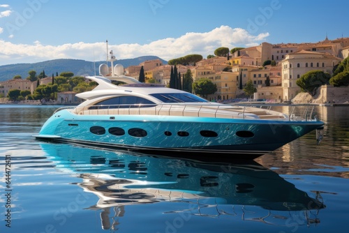 luxury yacht near the shore