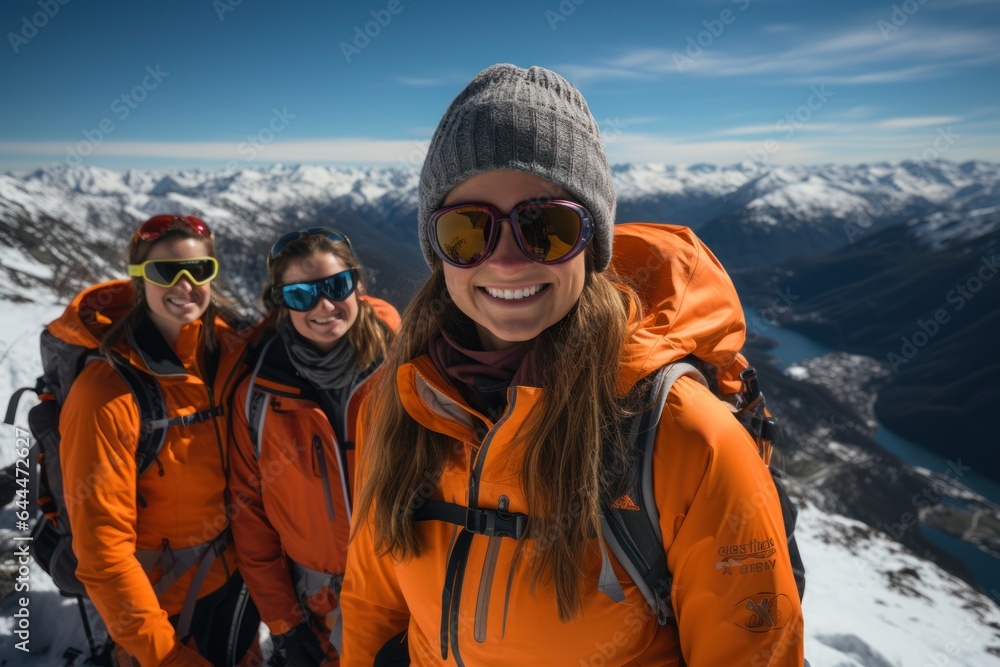 Girls hiking in the mountains Girls hiking in the mountains