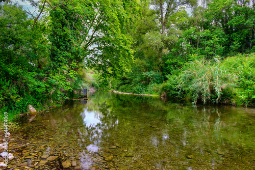 The river Cesse in the village of Mirepeisset in the South of France