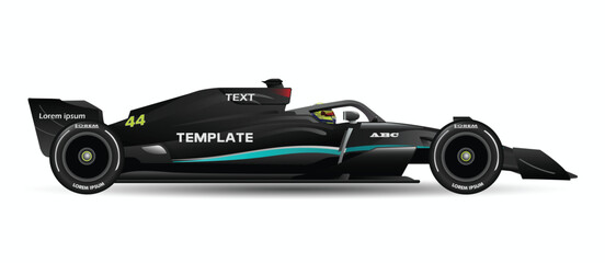 Ingelijste posters Formule 1 Zijspan motorrace silhouet ontwerp  © Dri
