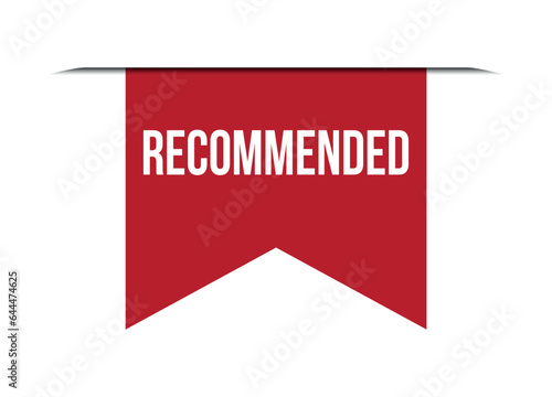 recommended red banner design vector illustration