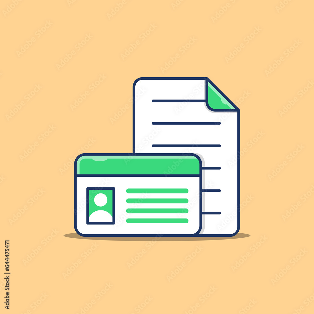 Id card and document vector illustration. Id card and document vector illustration.