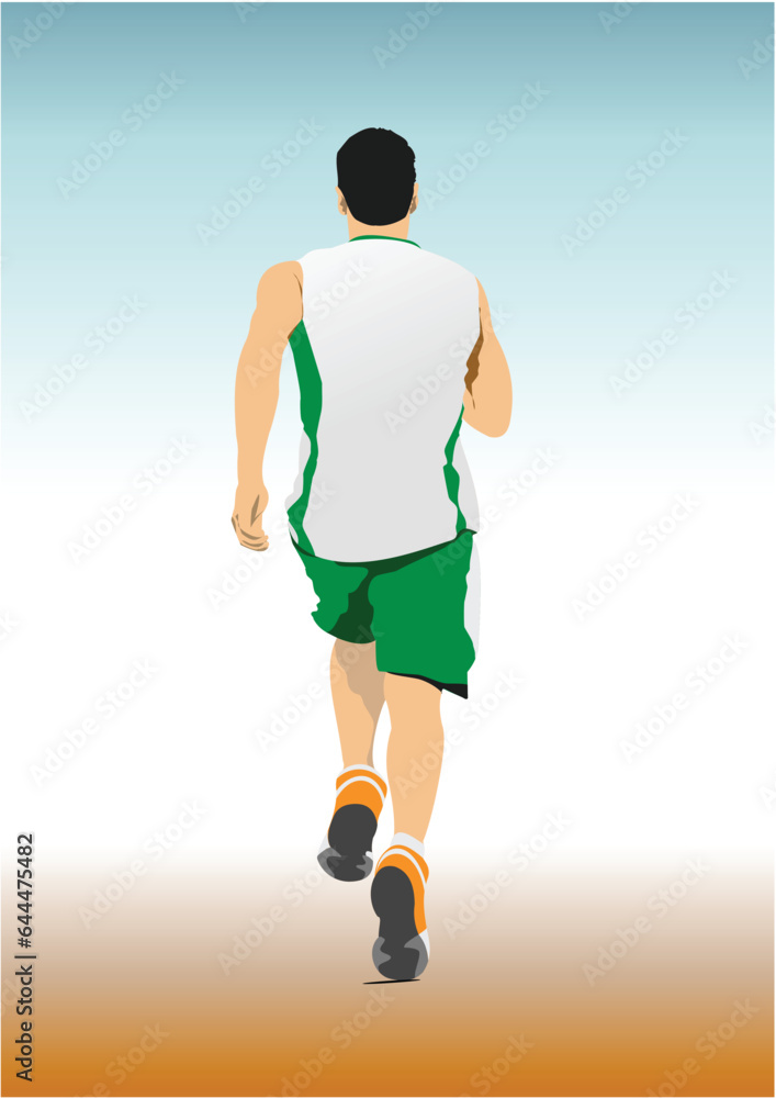 The running people. Vector 3d illustration