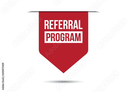 Referral program red banner design vector illustration