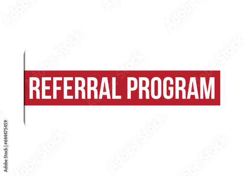 Referral program red banner design vector illustration