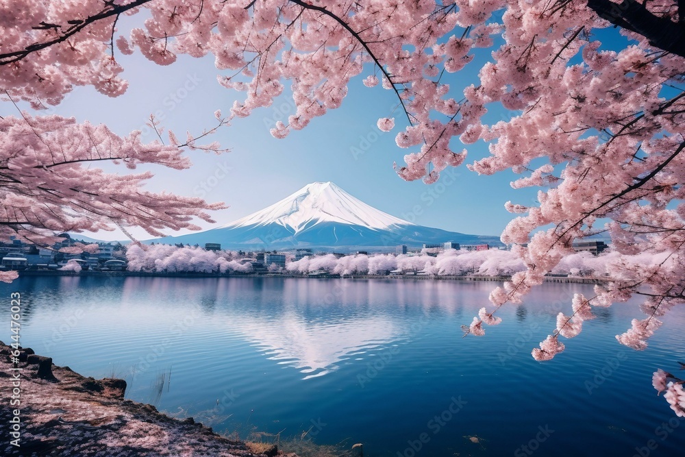 Fototapeta premium mountain and blossoms