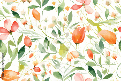 Vector seamless pattern. Pretty pattern in small flower. Small red flowers. White background. Ditsy floral background. The elegant the template for fashion prints.