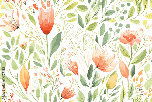 Vector seamless pattern. Pretty pattern in small flower. Small red flowers. White background. Ditsy floral background. The elegant the template for fashion prints.