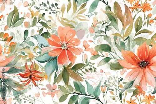 Vector seamless pattern. Pretty pattern in small flower. Small red flowers. White background. Ditsy floral background. The elegant the template for fashion prints.
