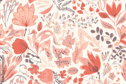 vector floral seamless pattern with colorful exotic flowers.