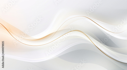 シンプルで使いやすい白とゴールドの背景、揺れる波のような流れるデザインと滑らかな質感