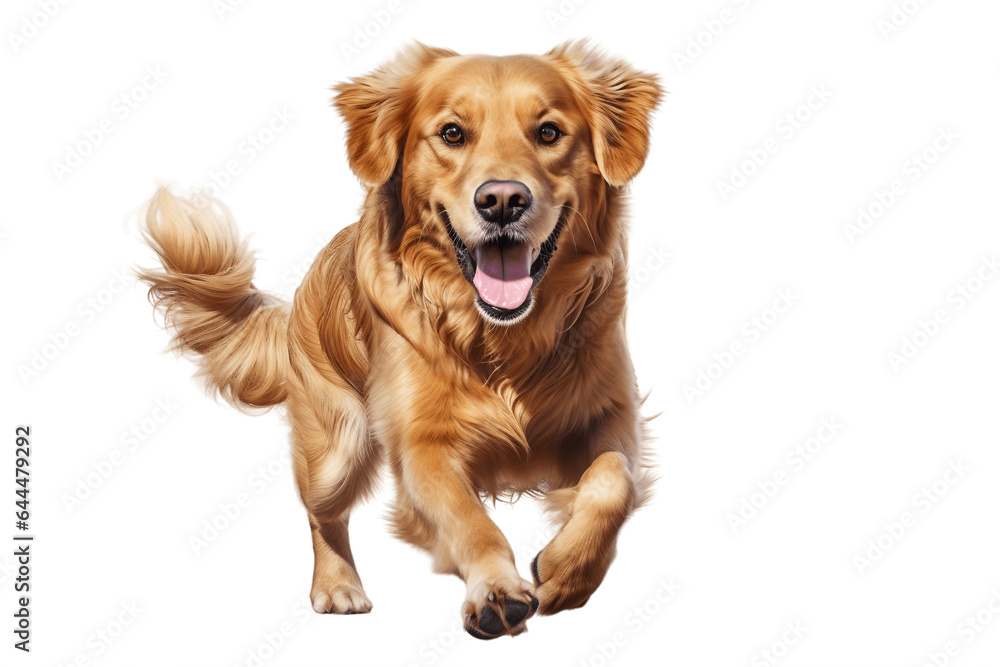 Loyal Dog Isolated on a Transparent Background PNG. Generative Ai