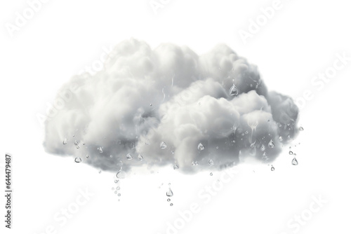 Rainy Cloud Isolated on a Transparent Background PNG. Generative Ai