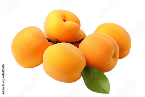 Apricots Isolated on a Transparent Background PNG. Generative Ai