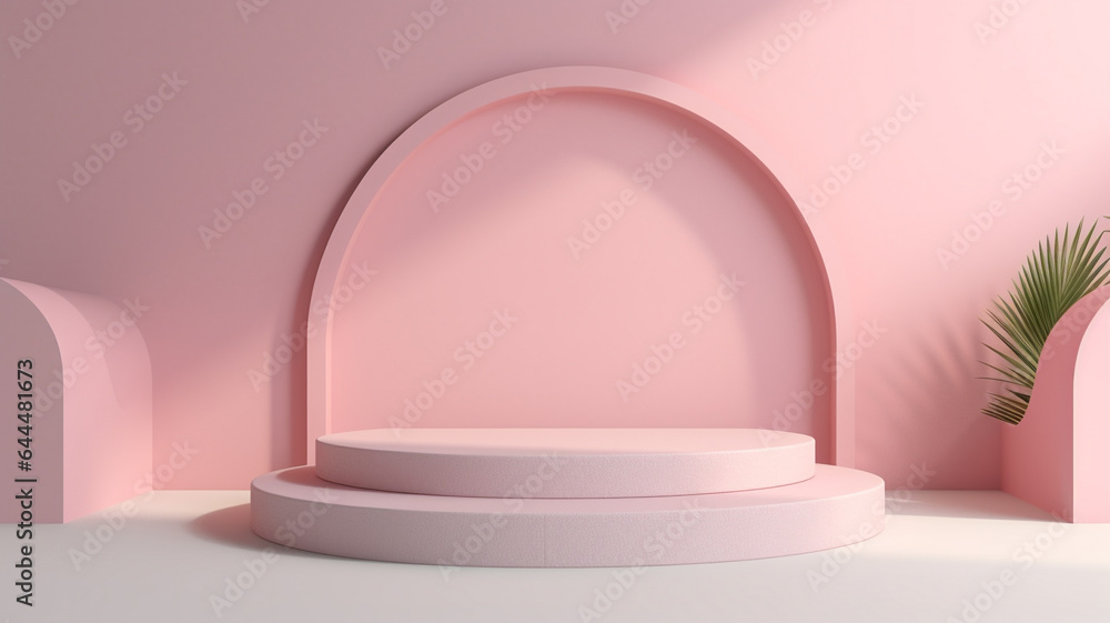 3d Pastel podium for your product. Generative AI. 3d Pastel podium for your product. Generative AI.