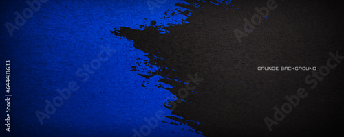 Grunge texture effect background. Distressed rough dark abstract textured. Black isolated on blue. Graphic design element vintage style decoration concept for banners, flyer, card, or brochure cover