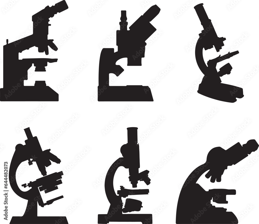 Microscope Silhouette Vector Pack Microscope Silhouette Vector Pack