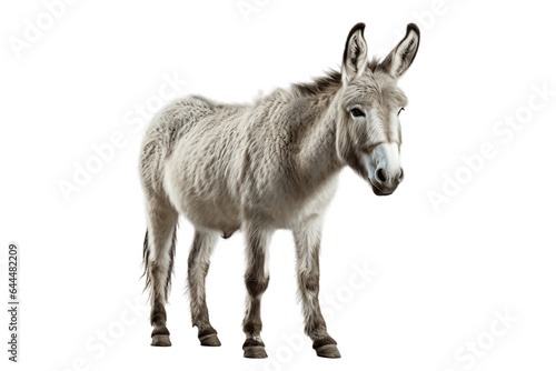 Standing Donkey Isolated on a Transparent Background PNG. Generative Ai